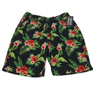 Cornerstore Bodega Floral Shorts Mens Large NWT Hibiscus Tropical Black Summer